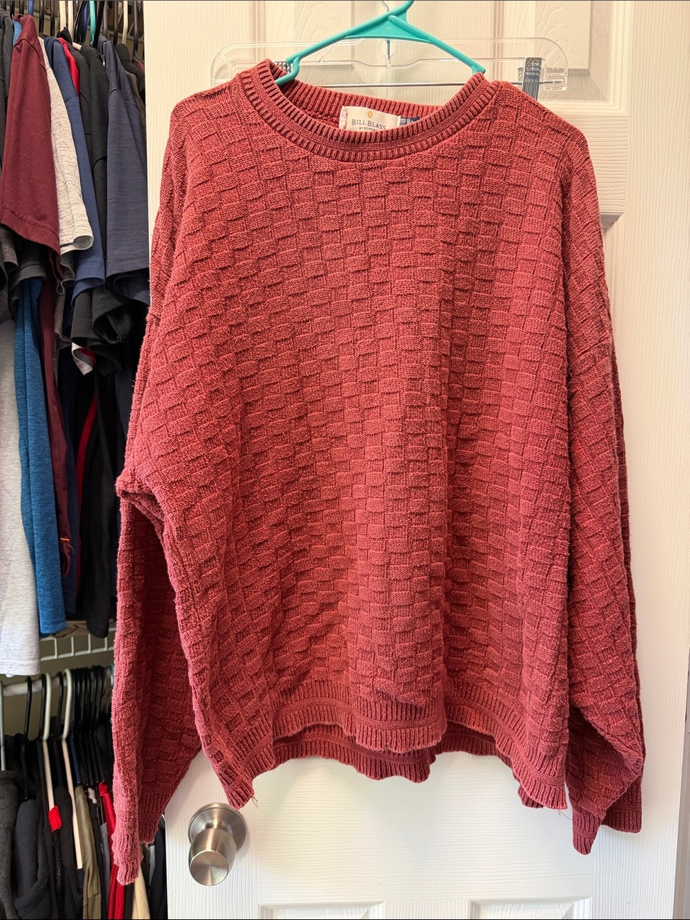 Cozy Textured vintage Crewneck Sweater - Dusty Rose